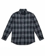Big & Tall Men's Black-autumn/winter Commuter Plaid Flannel Fabric Long Sleeve Shirt