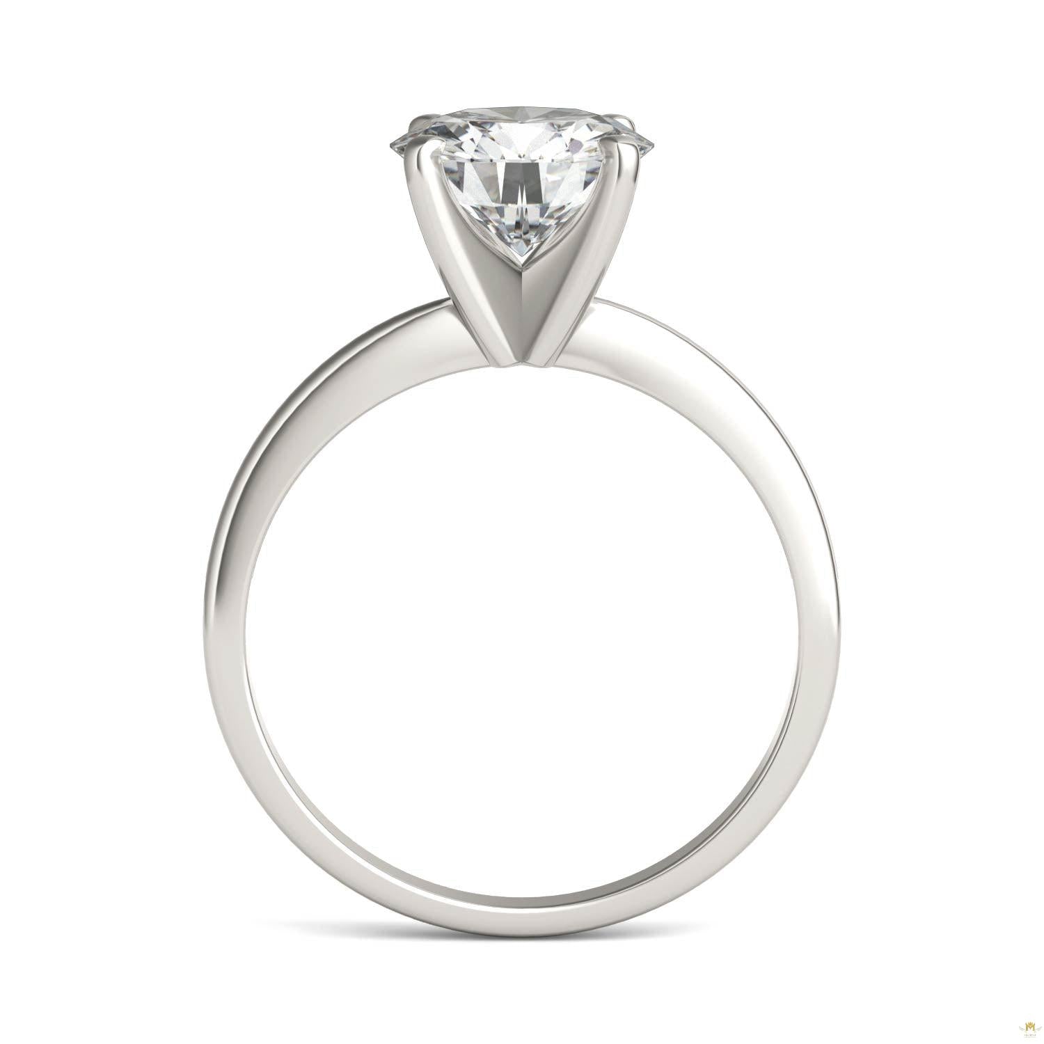 1.90 CTW   Round Moissanite Engagement Ring in 14K White Gold