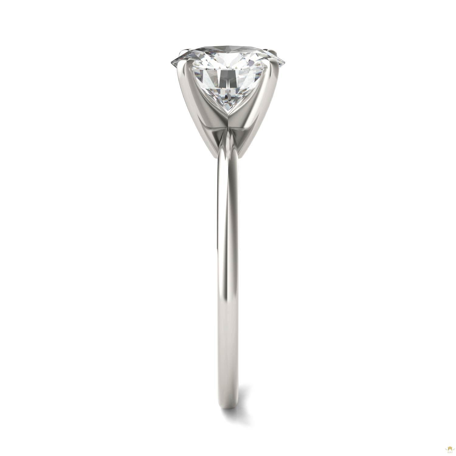 1.90 CTW   Round Moissanite Engagement Ring in 14K White Gold