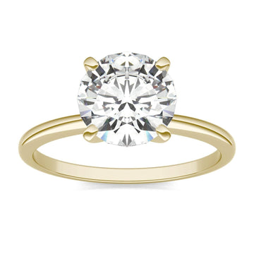 1.90 CTW   Round Moissanite Engagement Ring in 14K Yellow Gold