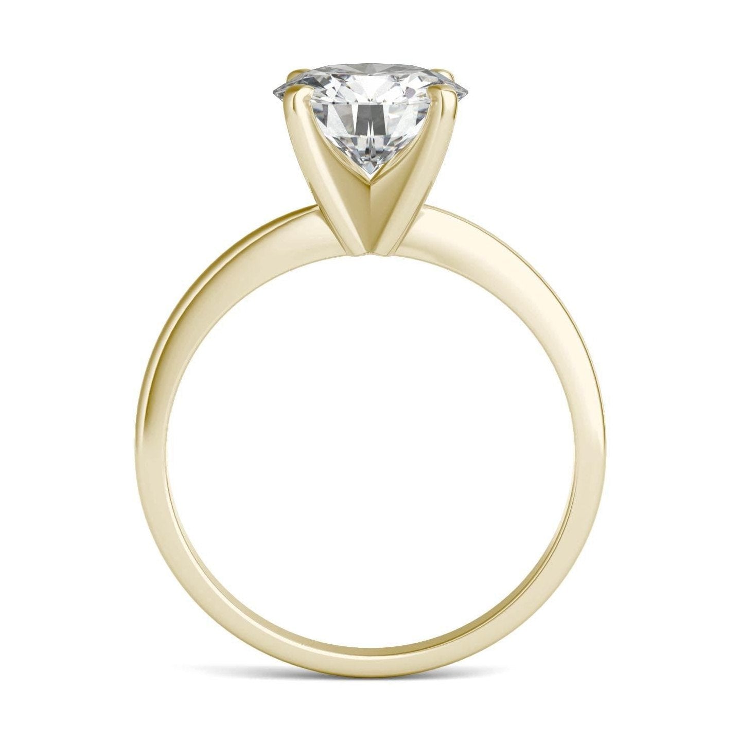 1.90 CTW   Round Moissanite Engagement Ring in 14K Yellow Gold