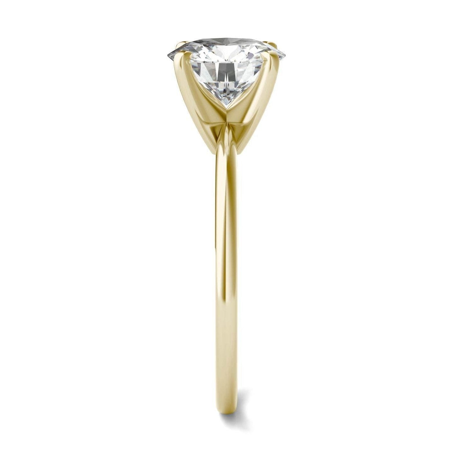 1.90 CTW   Round Moissanite Engagement Ring in 14K Yellow Gold