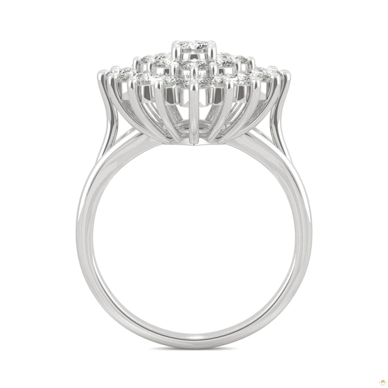1.12 CTW   Round Moissanite Fashion Ring in 14K White Gold