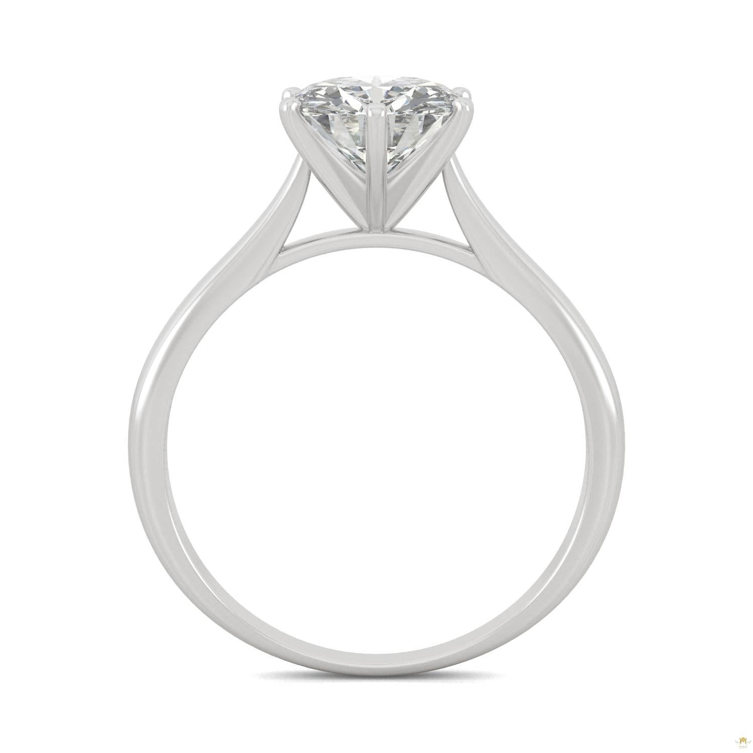 1.50 CTW   Round Moissanite Solitaire Ring in 14K White Gold