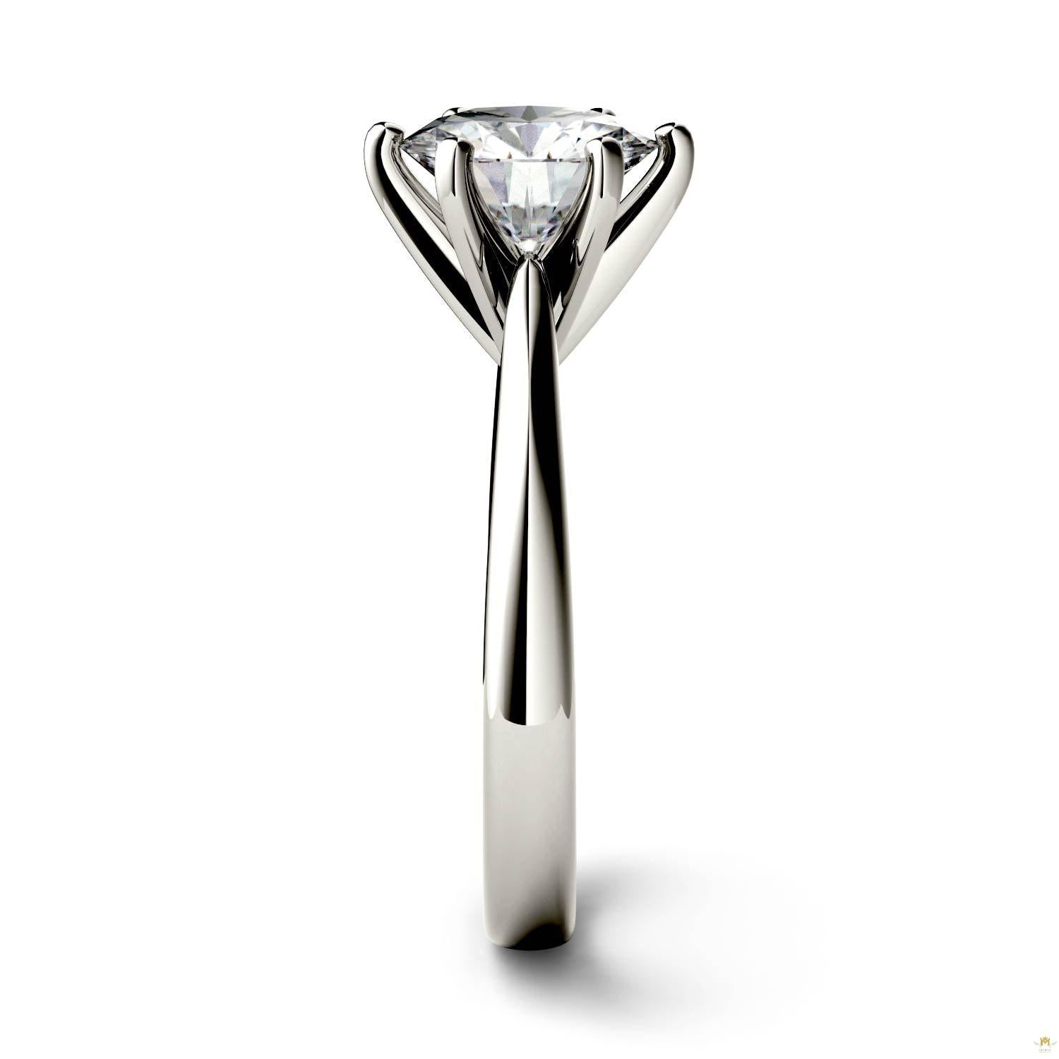 1.90 CTW   Round Moissanite Solitaire Ring in 14K White Gold