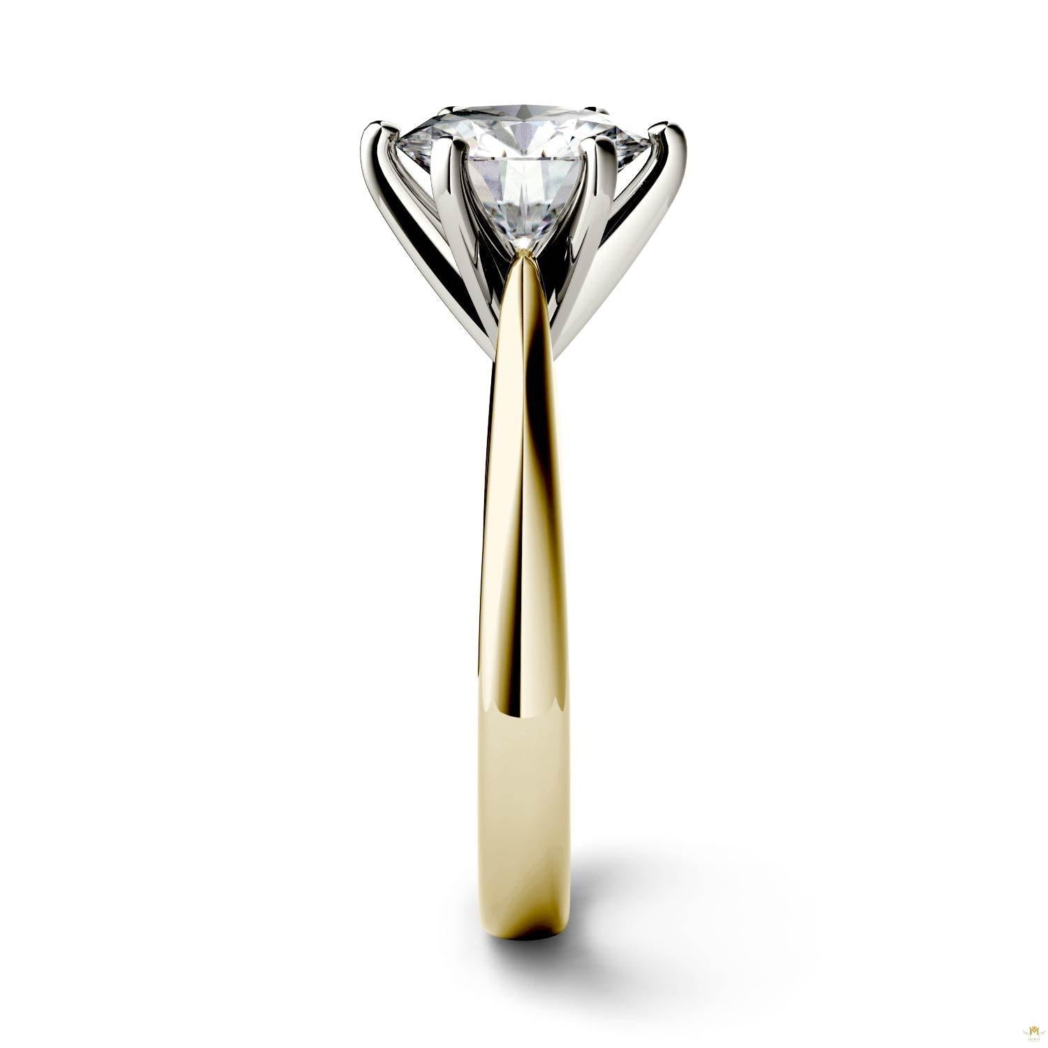 1.90 CTW   Round Moissanite Engagement Ring in 14K Two-Toned Gold