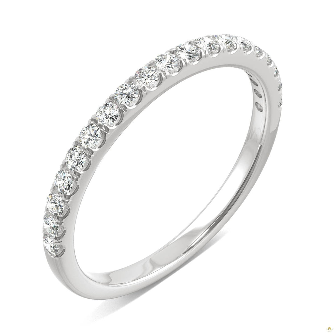 0.33 CTW   Round Moissanite Anniversary Band in 14K White Gold