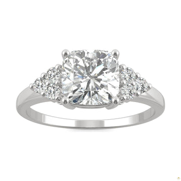 1.88 CTW   Cushion Moissanite Engagement Ring in 14K White Gold