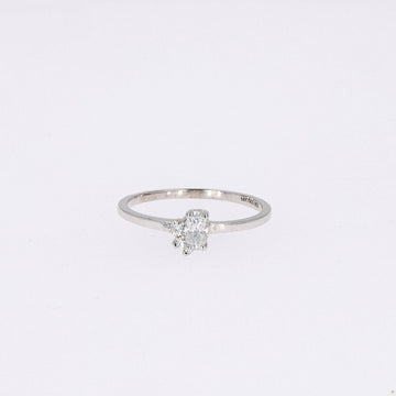 0.31 CTW   Oval Near-Colorless Moissanite Fashion Ring in 14K White Gold