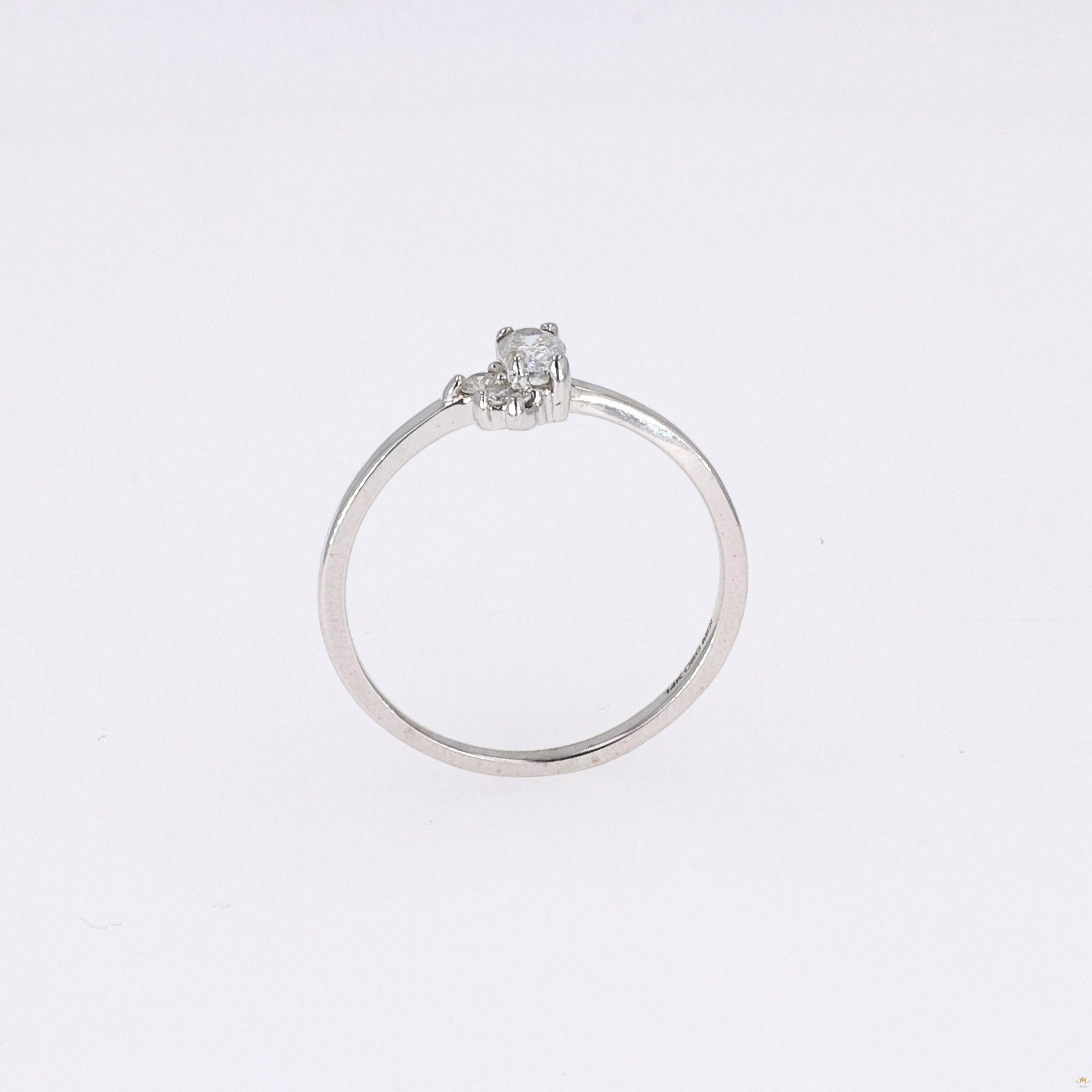 0.31 CTW   Oval Near-Colorless Moissanite Fashion Ring in 14K White Gold