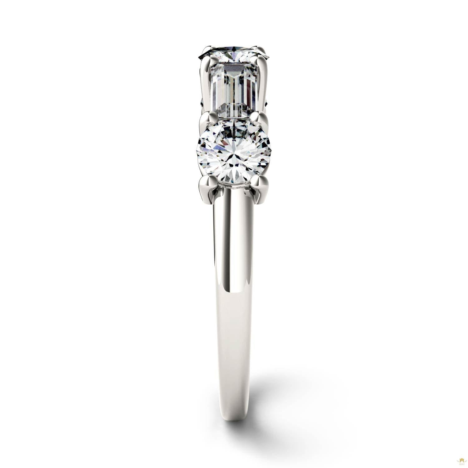 1.15 CTW   Straight Baguette Moissanite Stackable Ring in 14K White Gold
