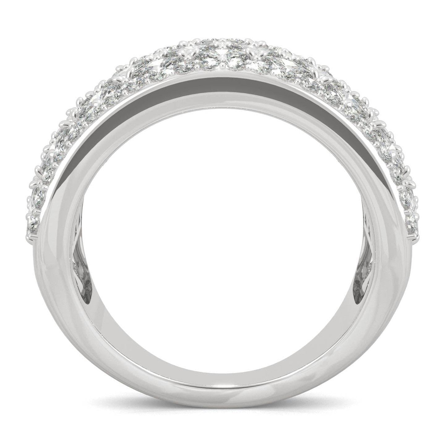 3.74 CTW   Square Moissanite Fashion Ring in 14K White Gold