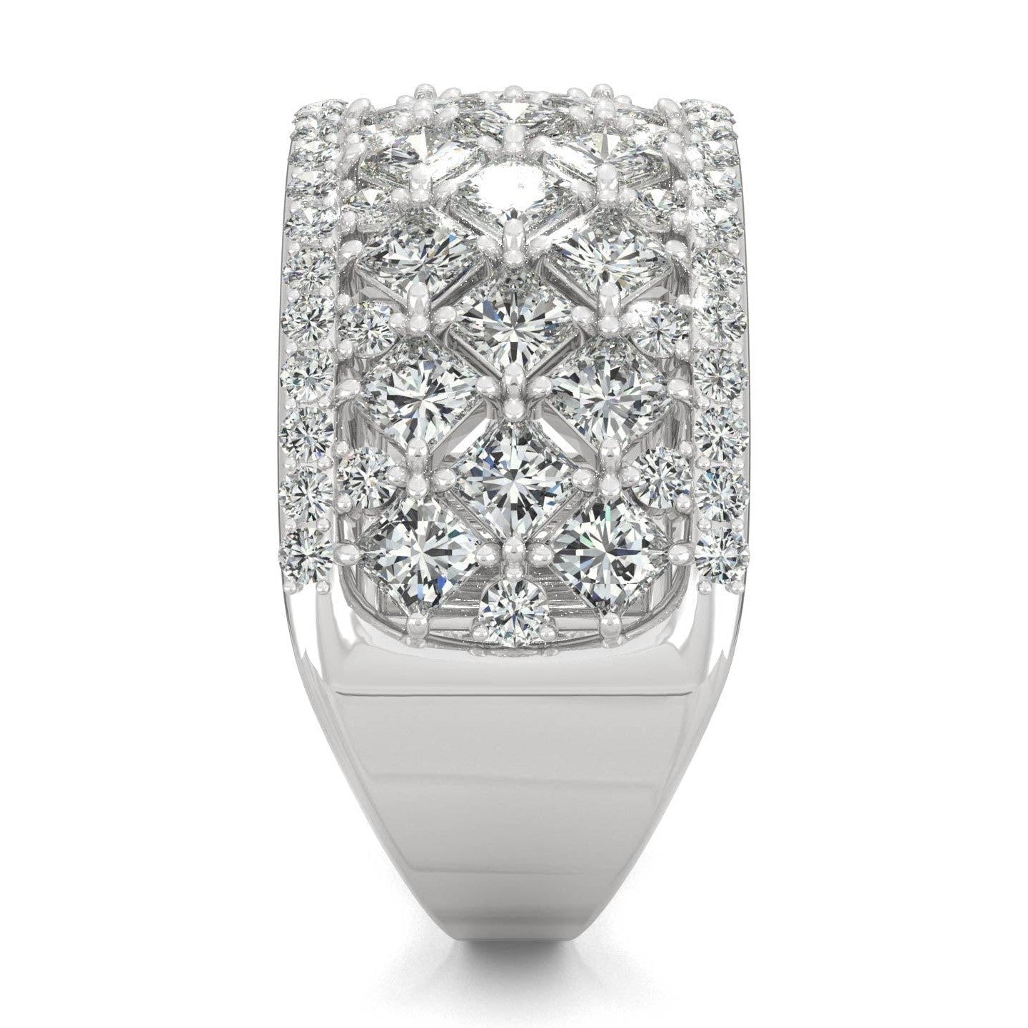 3.74 CTW   Square Moissanite Fashion Ring in 14K White Gold