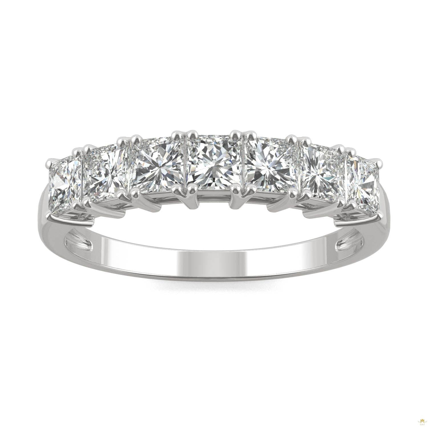 1.26 CTW   Square Moissanite Anniversary Band in 14K White Gold