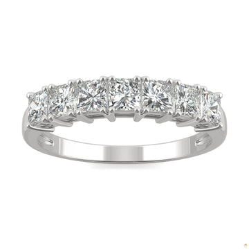1.26 CTW   Square Moissanite Anniversary Band in 14K White Gold