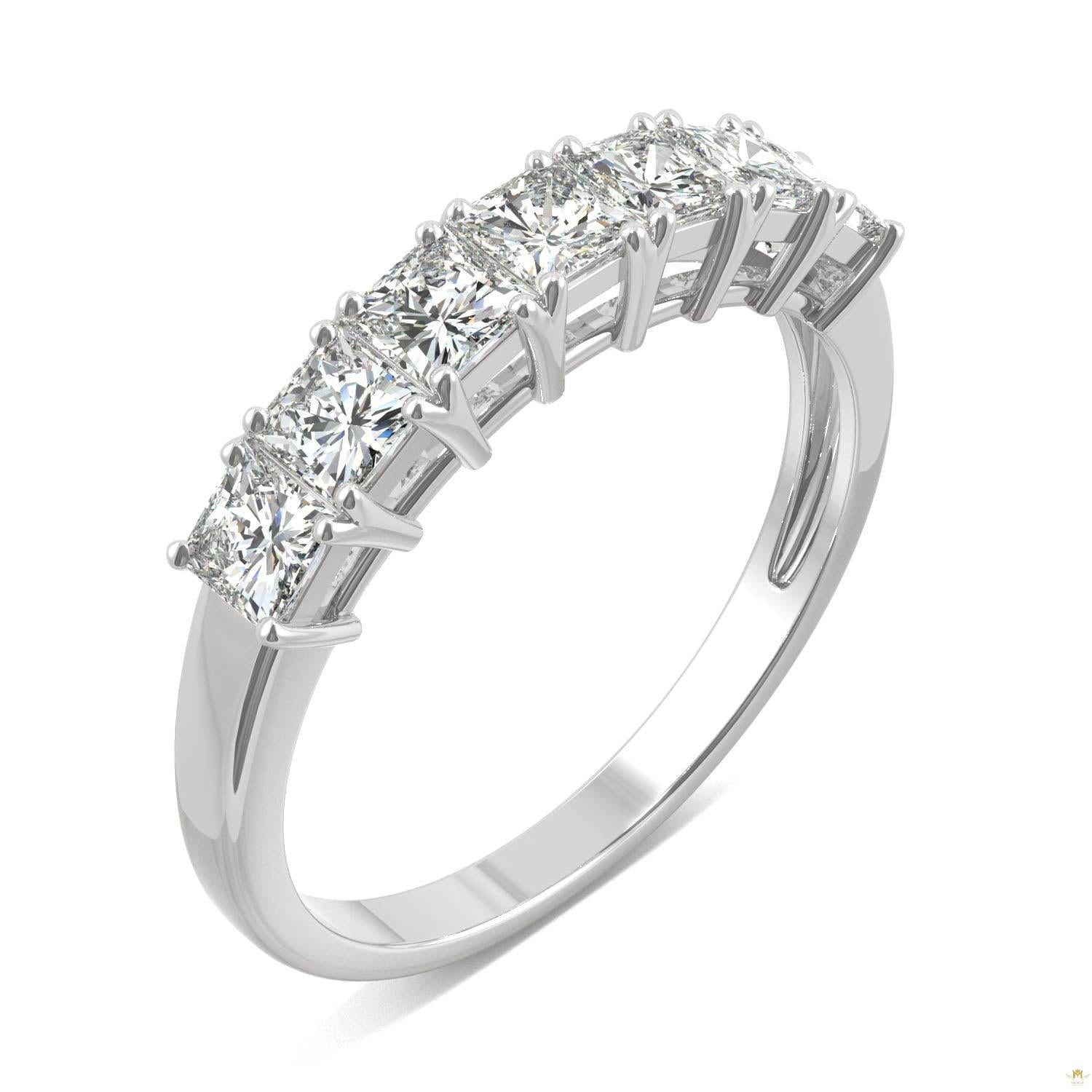 1.26 CTW   Square Moissanite Anniversary Band in 14K White Gold