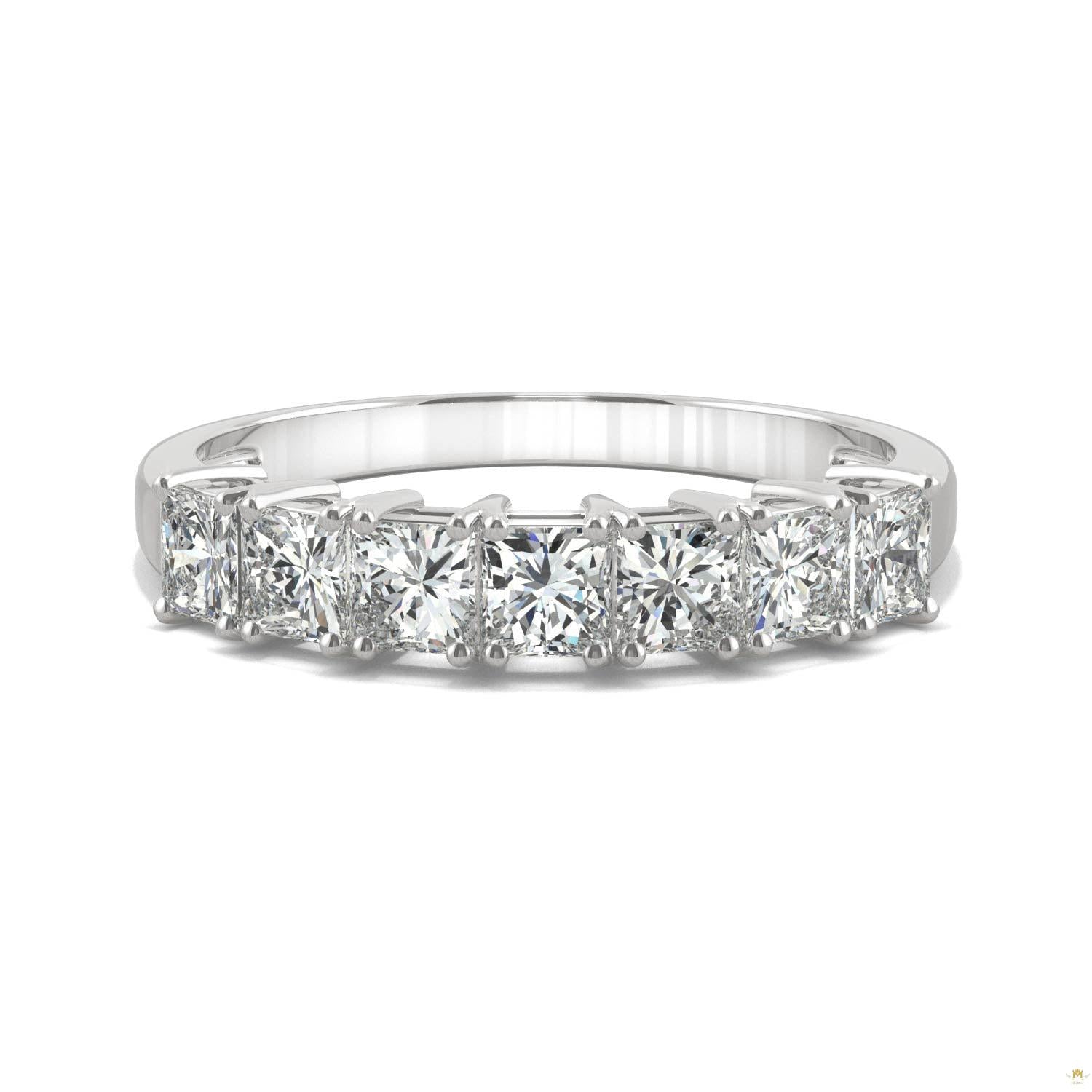 1.26 CTW   Square Moissanite Anniversary Band in 14K White Gold