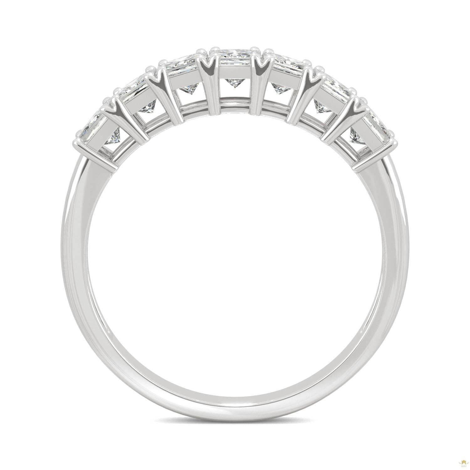 2.87 CTW   Square Moissanite Anniversary Band in 14K White Gold
