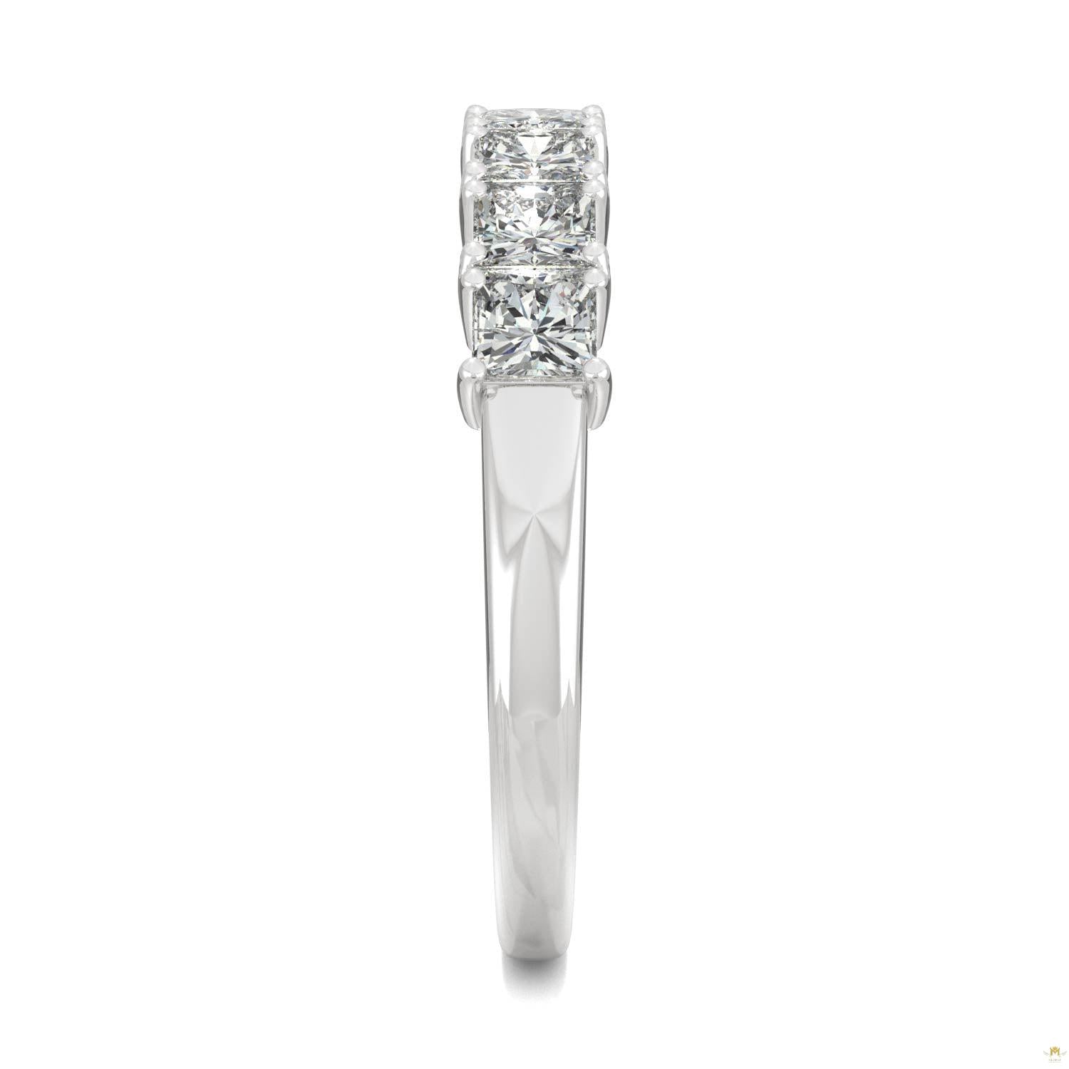2.87 CTW   Square Moissanite Anniversary Band in 14K White Gold