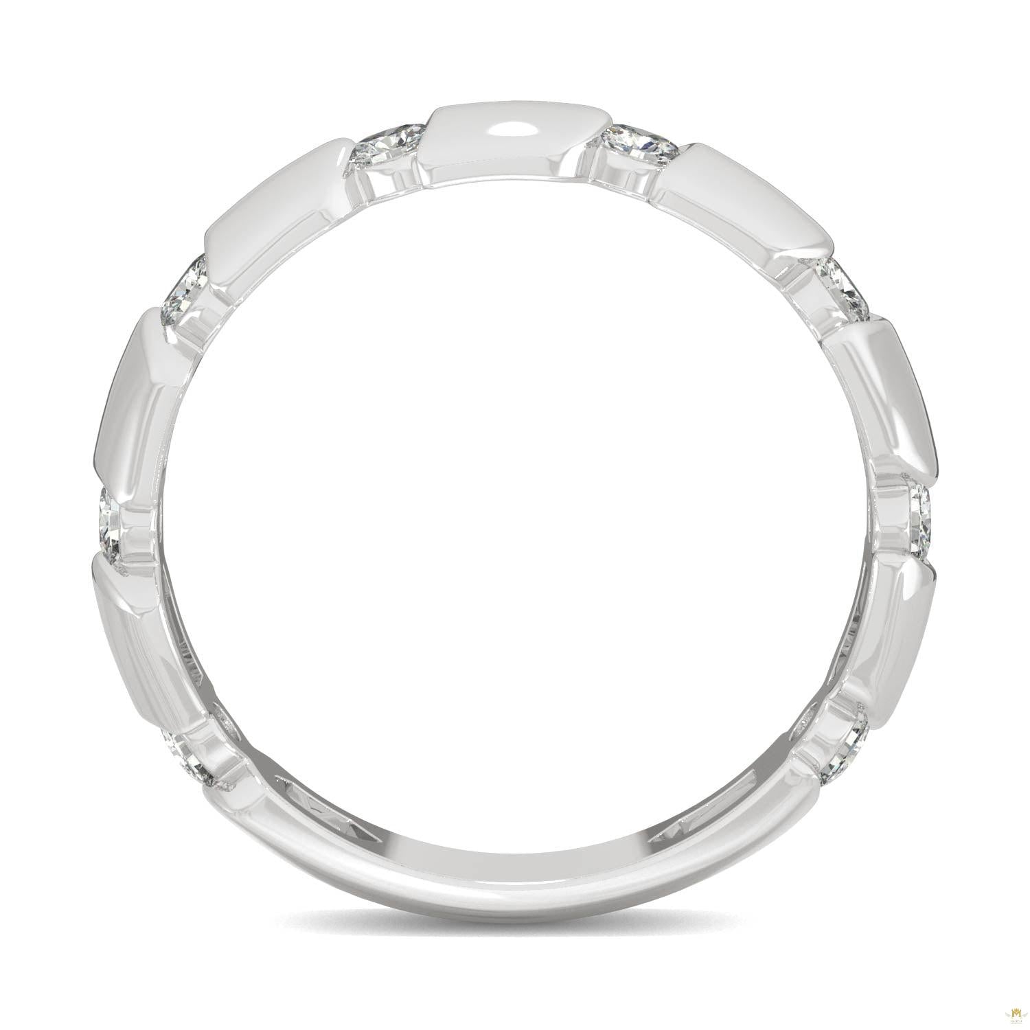 0.48 CTW   Round Moissanite Stackable Ring in 14K White Gold
