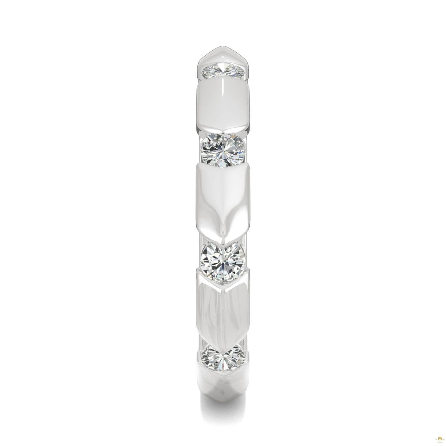 0.48 CTW   Round Moissanite Stackable Ring in 14K White Gold