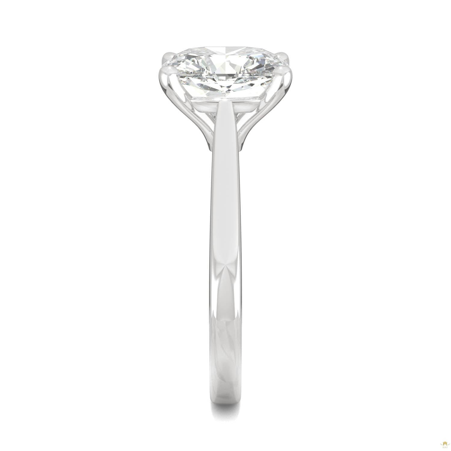3.30 CTW   Cushion Moissanite Engagement Ring in 14K White Gold