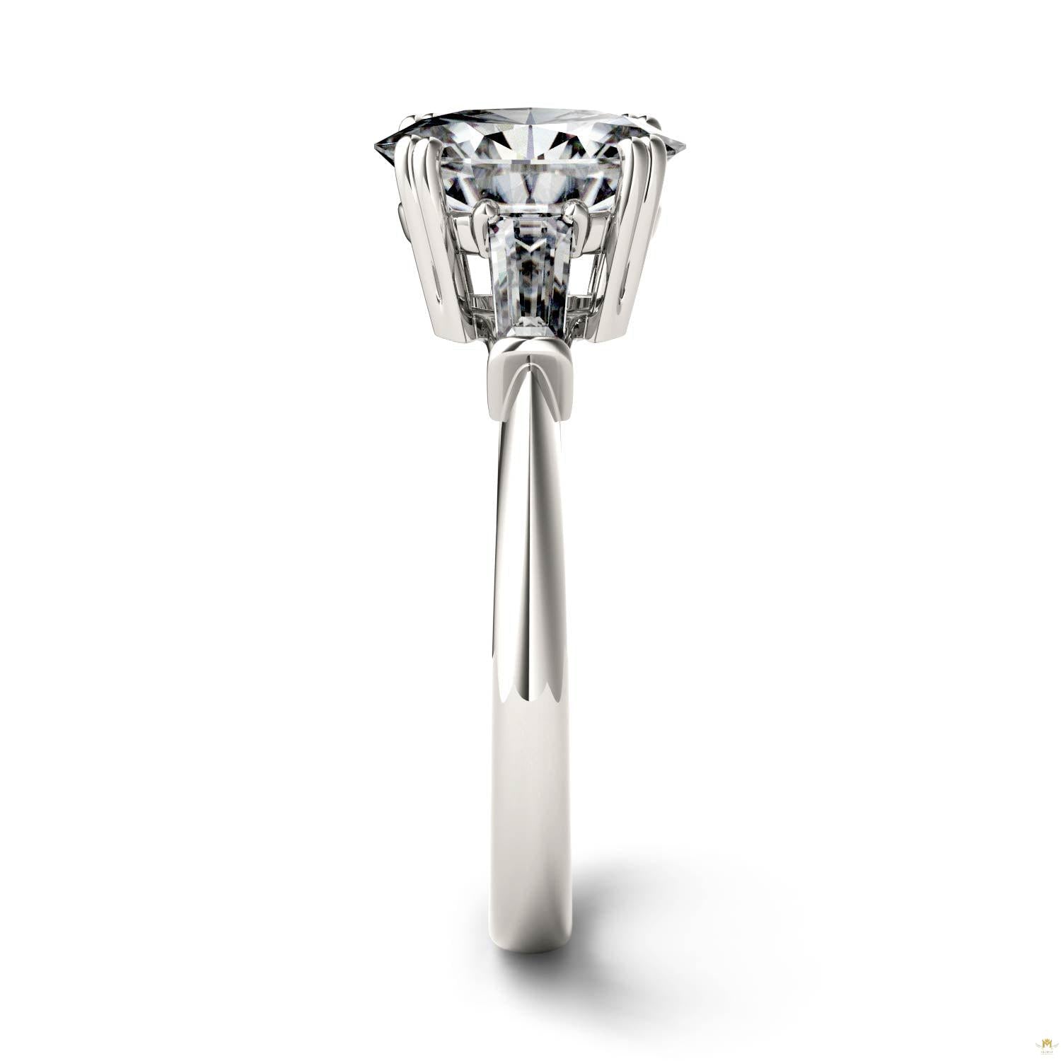 2.47 CTW   Oval Moissanite Engagement Ring in 14K White Gold