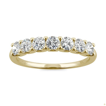 0.70 CTW   Round Moissanite Anniversary Band in 14K Yellow Gold