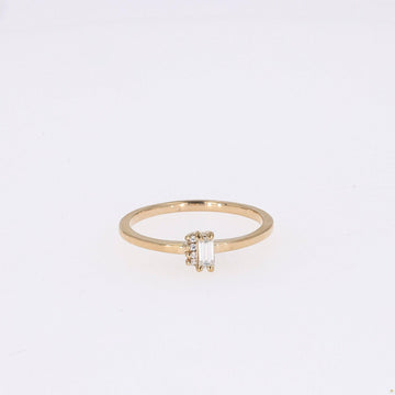 0.14 CTW   Straight-Baguette Near-Colorless Moissanite Fashion Ring in 14K Yellow Gold