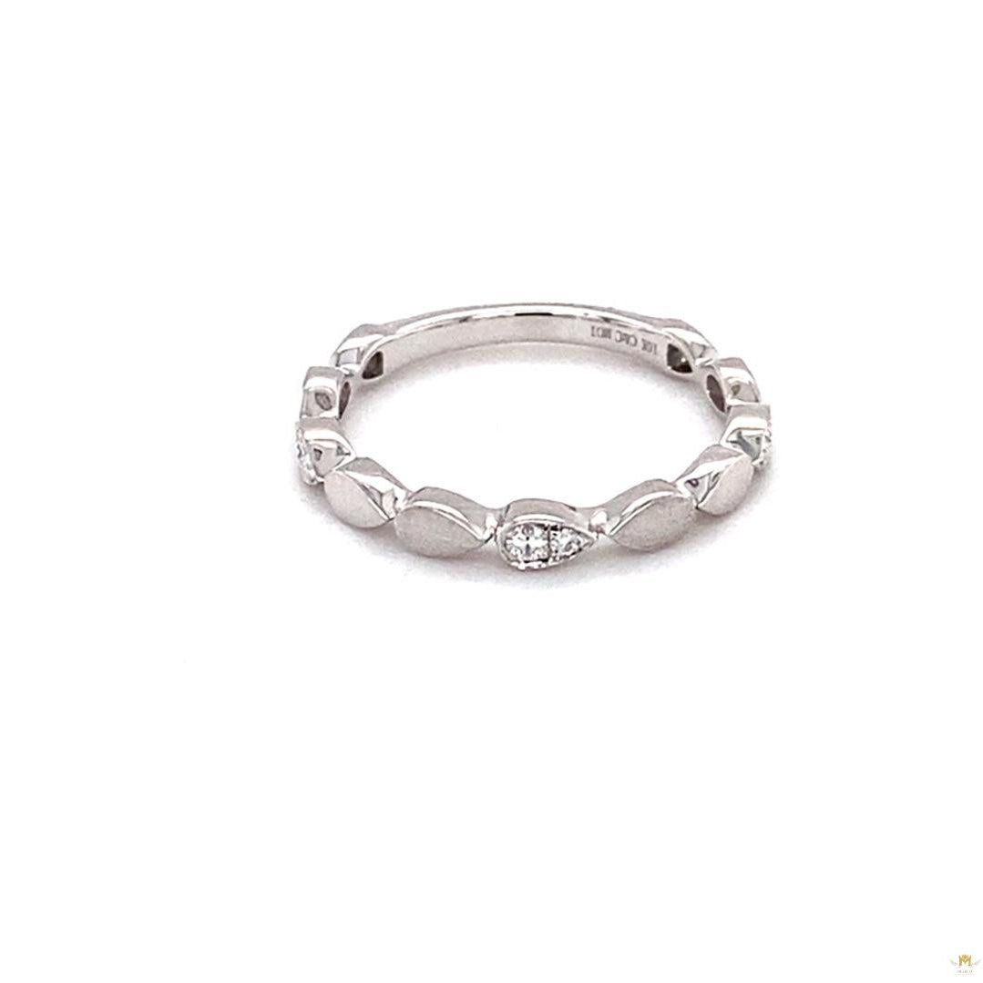 0.10 CTW   Round Near-Colorless Moissanite Band in 10K White Gold