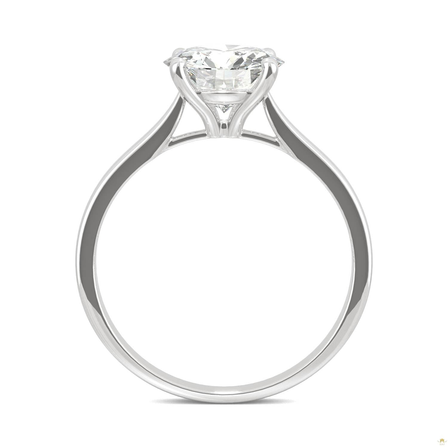 1.90 CTW   Round Moissanite Solitaire Ring in 14K White Gold