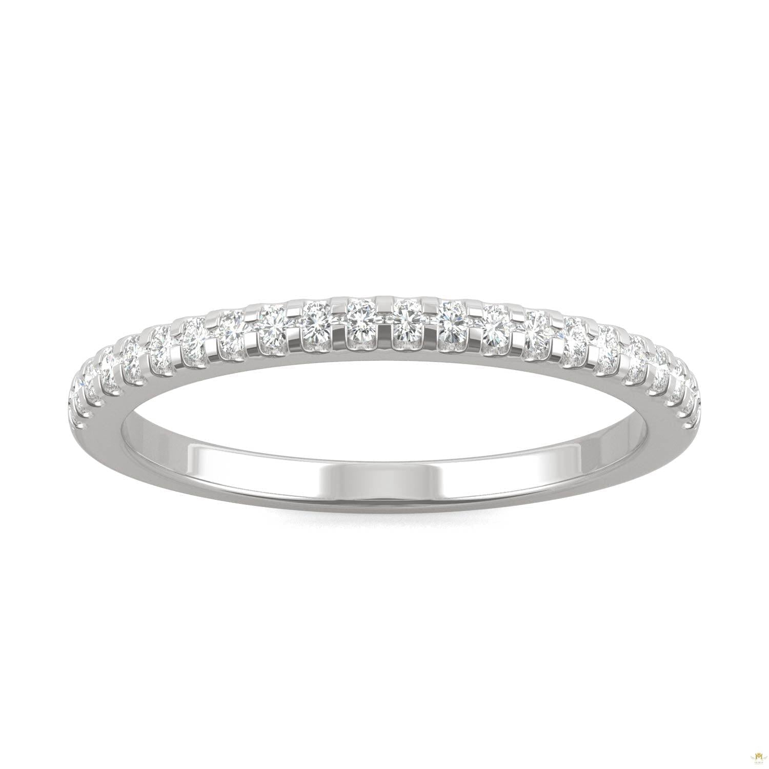 0.22 CTW   Round Moissanite Anniversary Band in 14K White Gold
