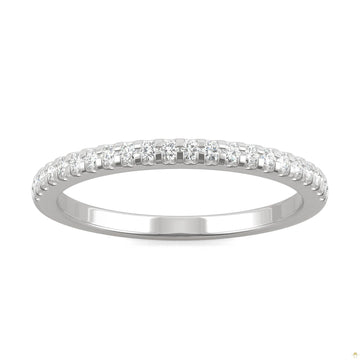 0.22 CTW   Round Moissanite Anniversary Band in 14K White Gold
