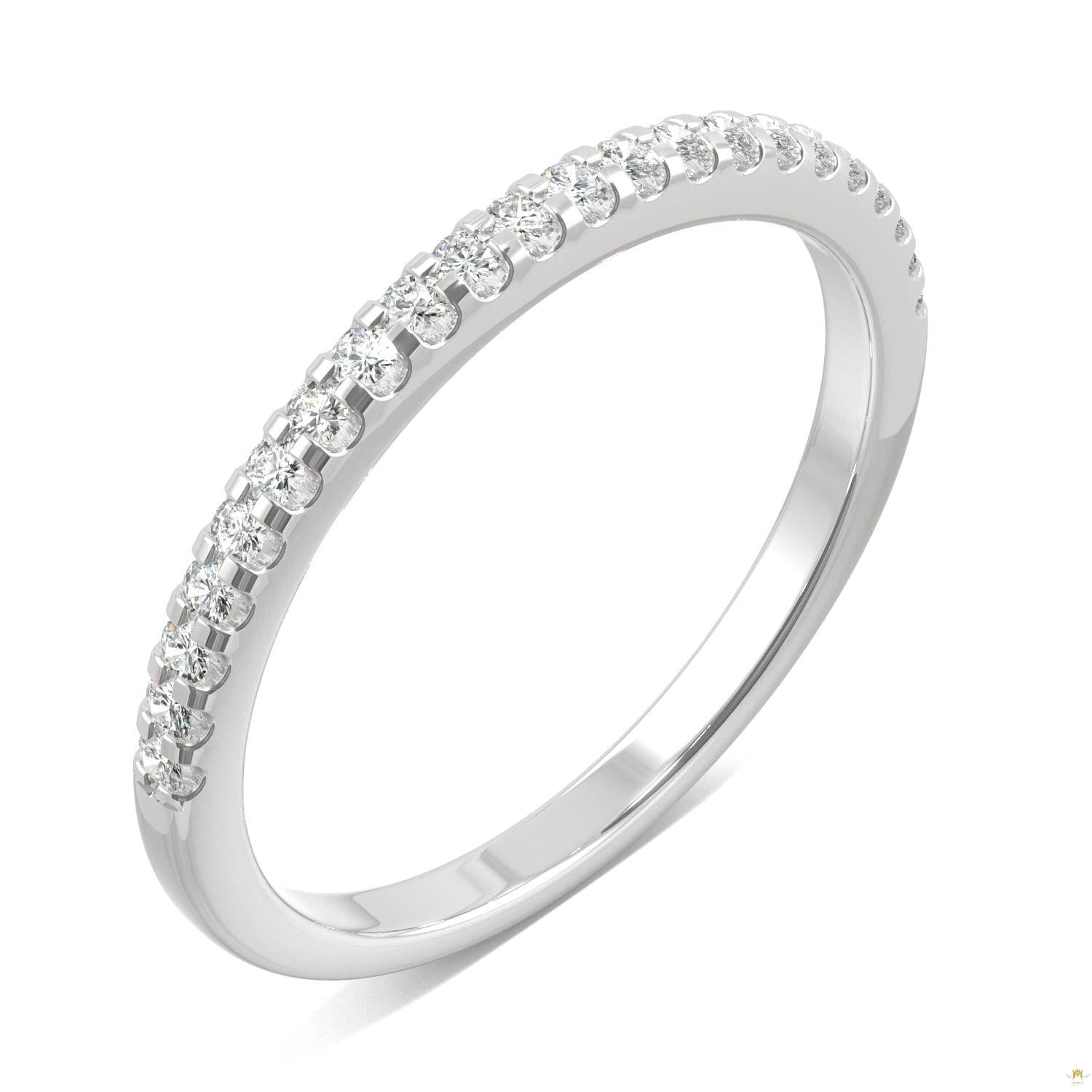 0.22 CTW   Round Moissanite Anniversary Band in 14K White Gold