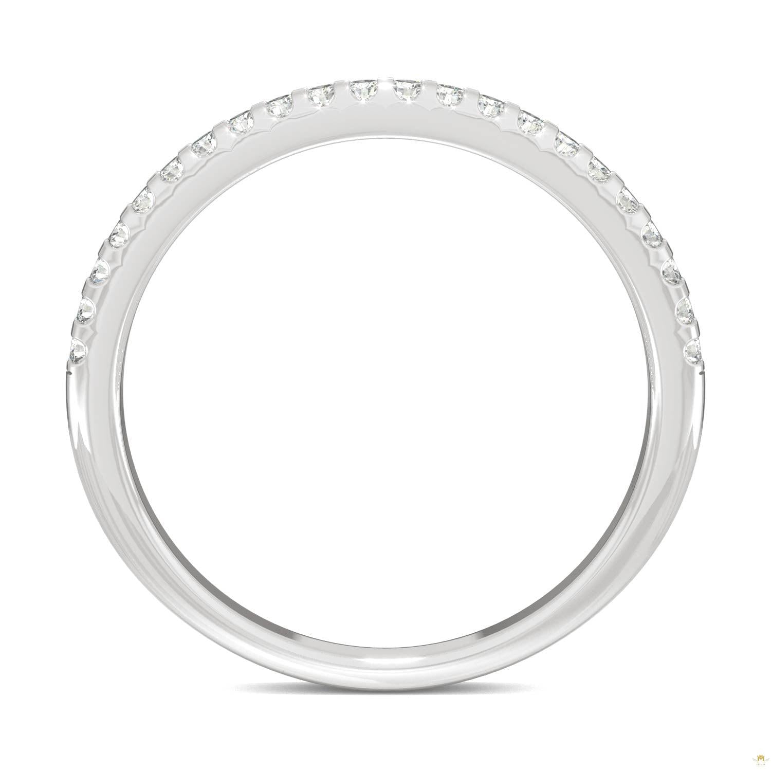 0.22 CTW   Round Moissanite Anniversary Band in 14K White Gold