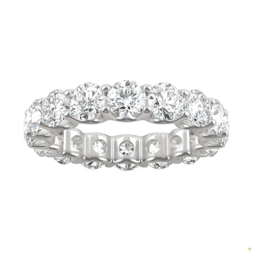 5.28 CTW   Round Moissanite Eternity Band in 14K White Gold