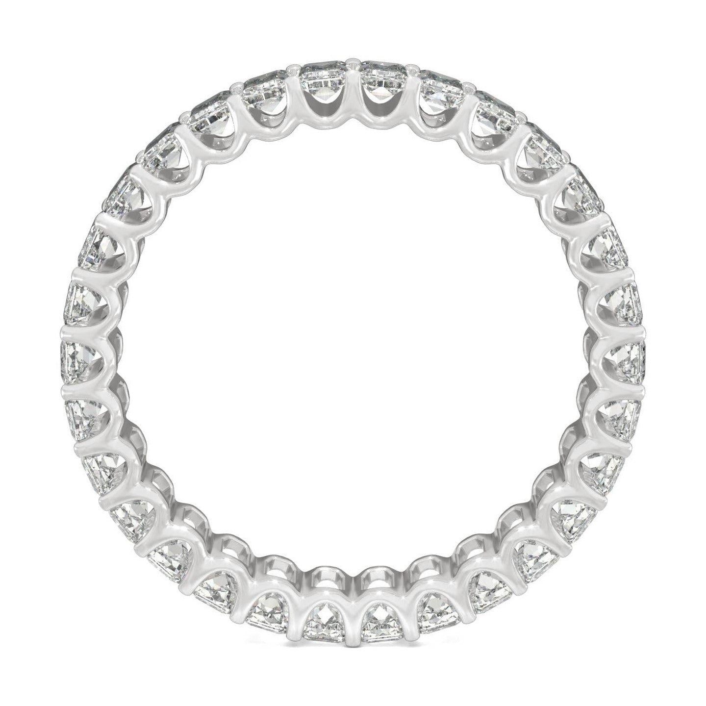 3.00 CTW   Emerald Moissanite Eternity Band in 14K White Gold