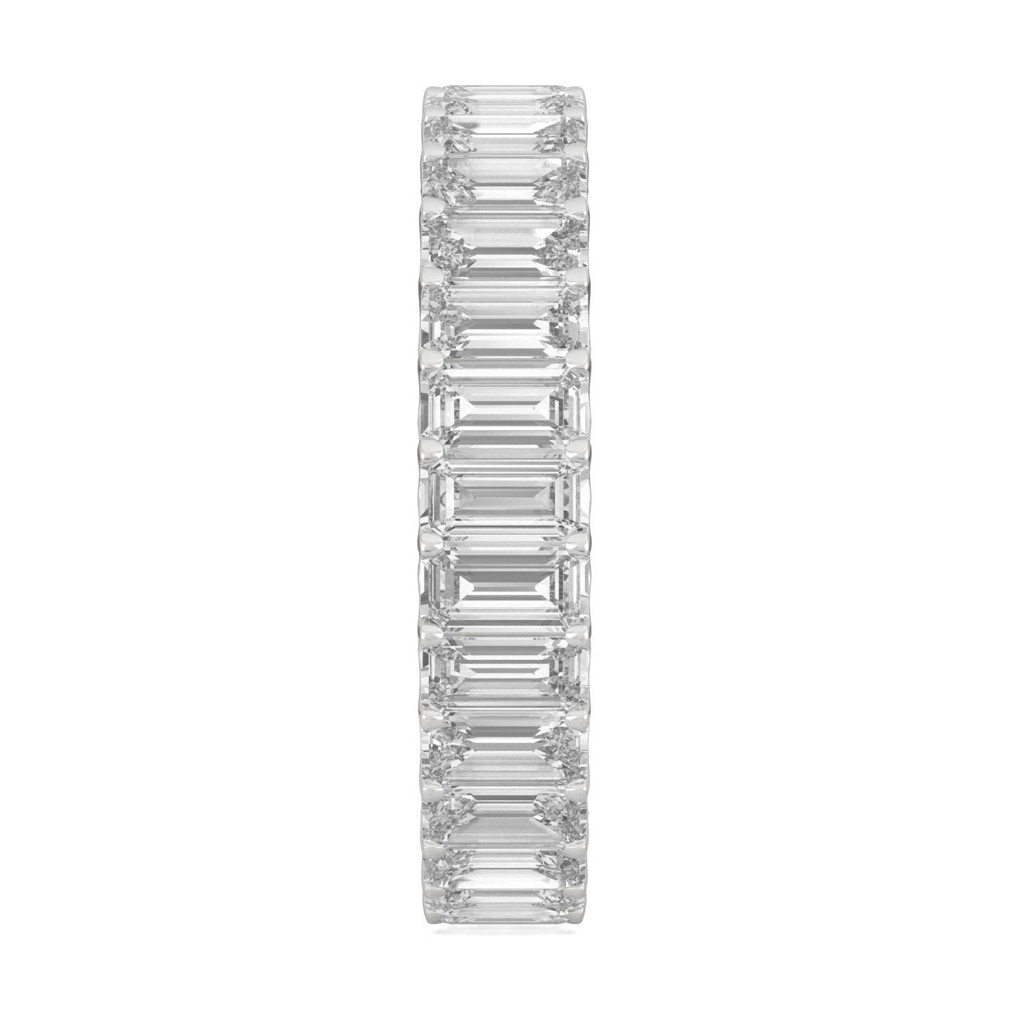 3.00 CTW   Emerald Moissanite Eternity Band in 14K White Gold