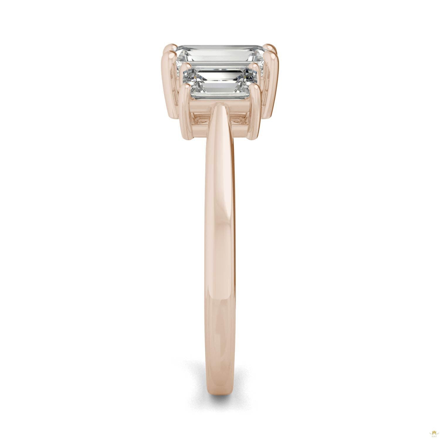 1.55 CTW   Emerald Moissanite Basket Ring in 14K Rose Gold