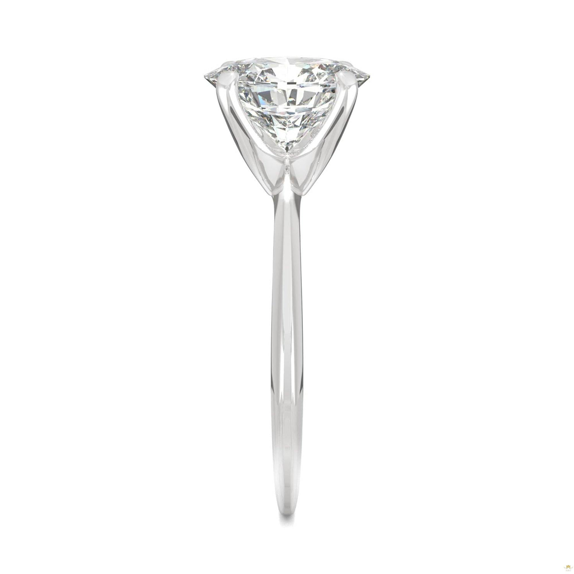 2.10 CTW   Oval Moissanite Engagement Ring in 14K White Gold