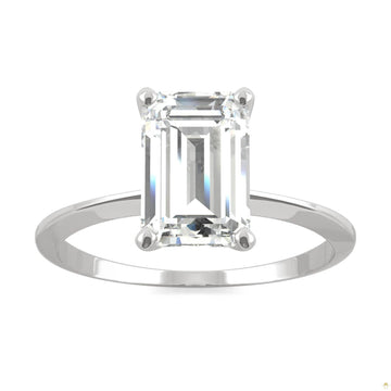 2.52 CTW   Emerald Moissanite Engagement Ring in 14K White Gold