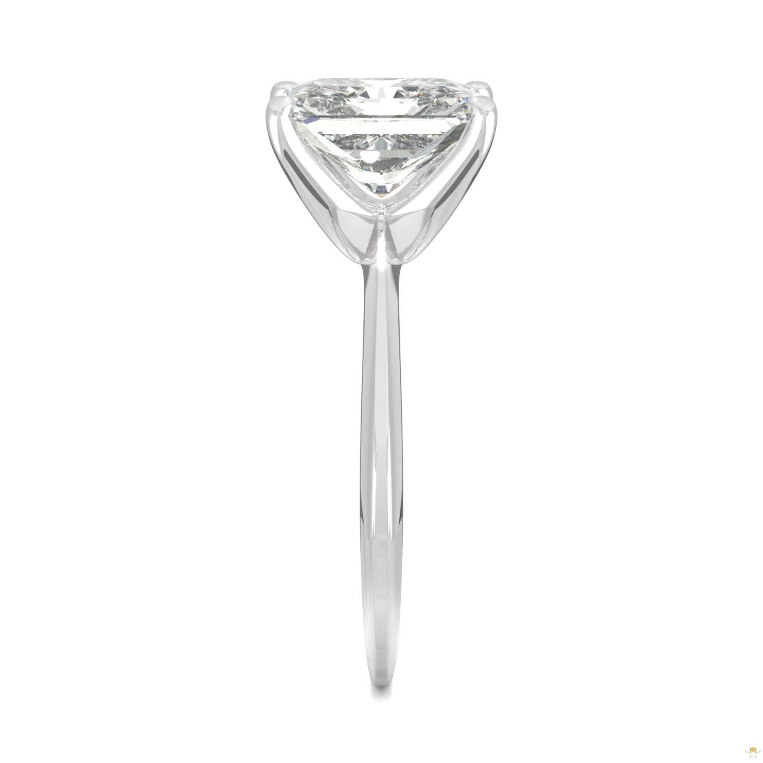 2.70 CTW   Radiant Moissanite Engagement Ring in 14K White Gold