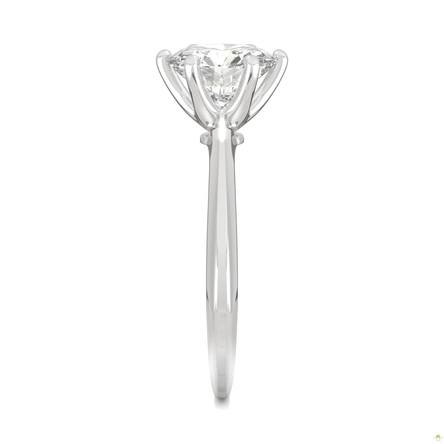 1.90 CTW   Round Moissanite Engagement Ring in 14K White Gold