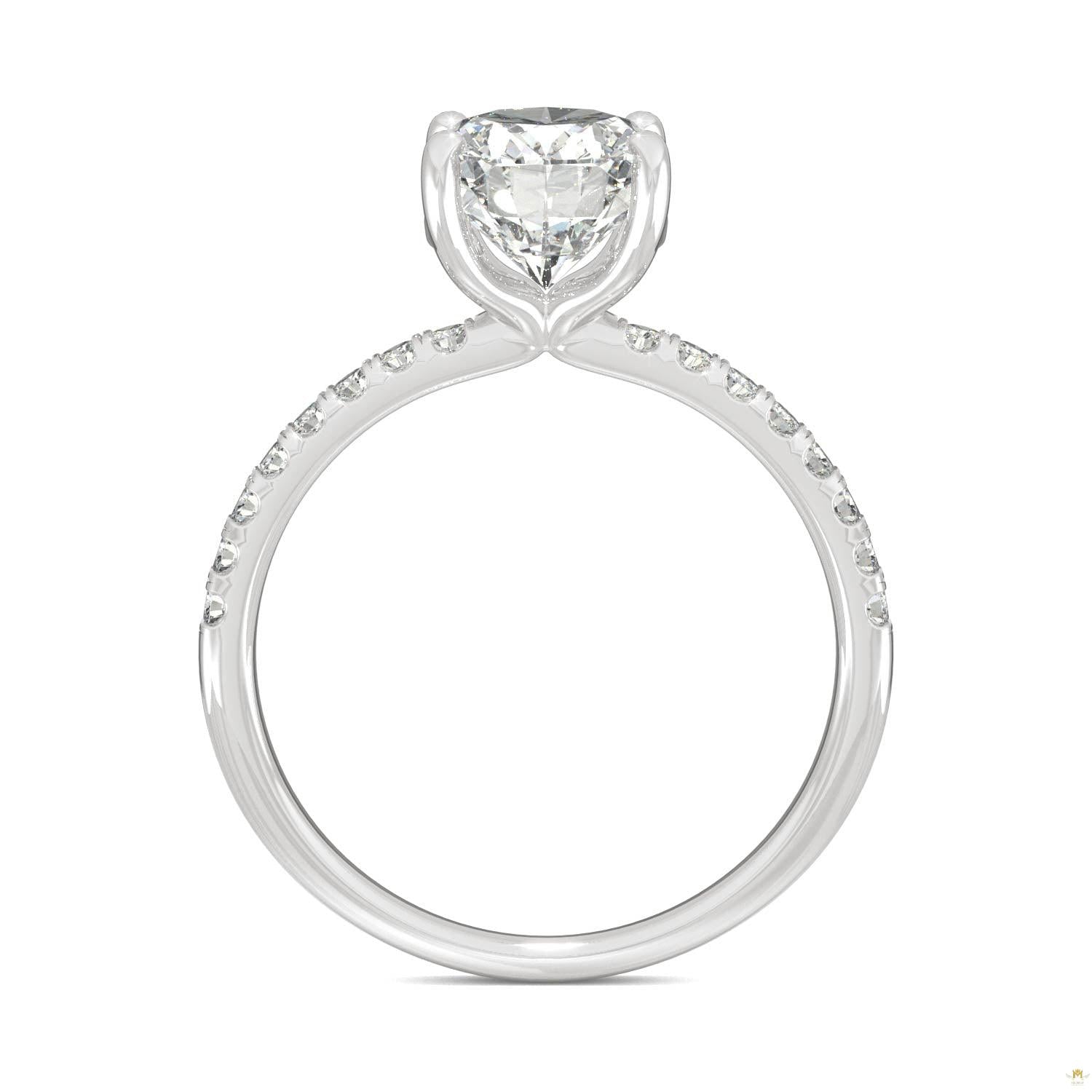 2.34 CTW   Oval Moissanite Basket Ring in 14K White Gold