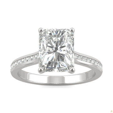 2.88 CTW   Radiant Moissanite Engagement Ring in 14K White Gold