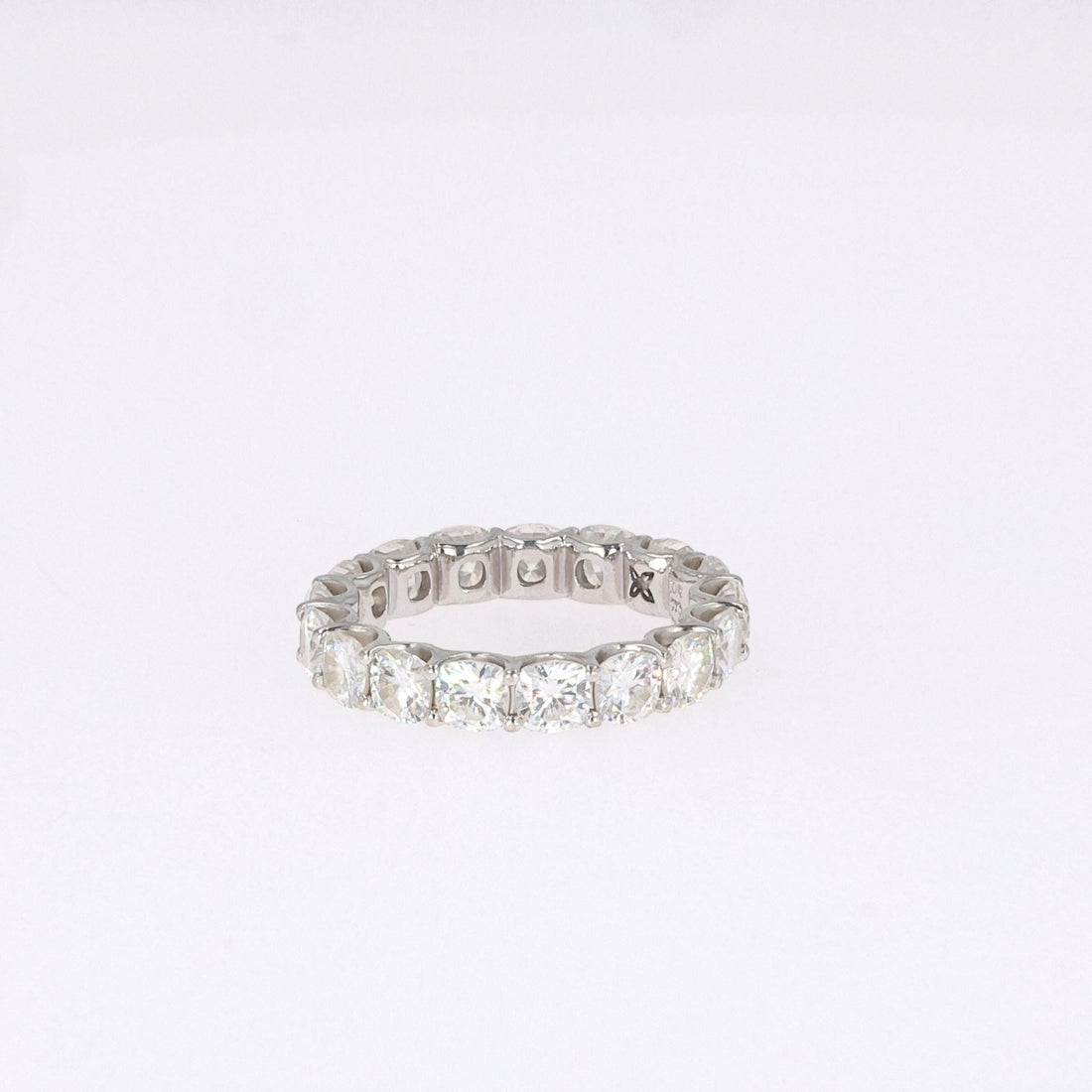 4.18 CTW   Cushion Near-Colorless Moissanite Band in 14K White Gold