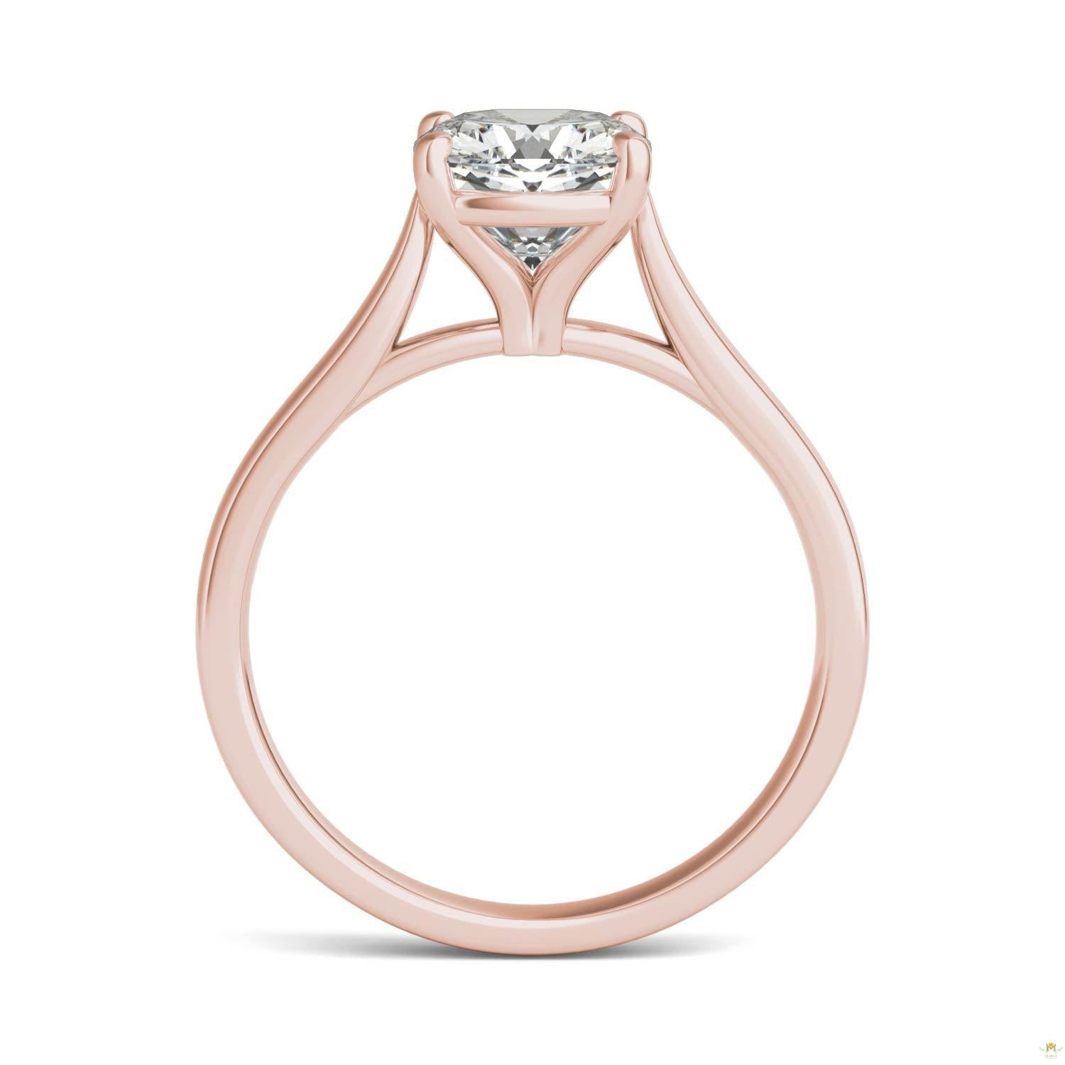 2.00 CTW   Cushion Moissanite Engagement Ring in 14K Rose Gold