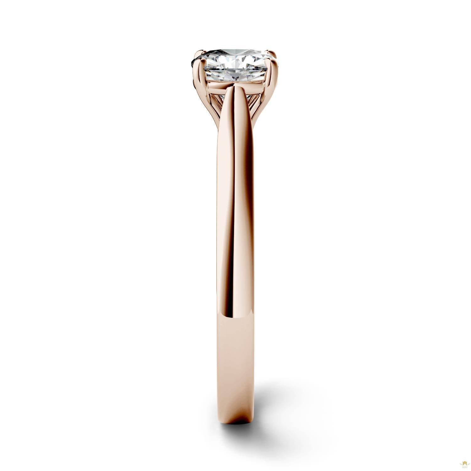 1.10 CTW   Cushion Moissanite Engagement Ring in 14K Rose Gold