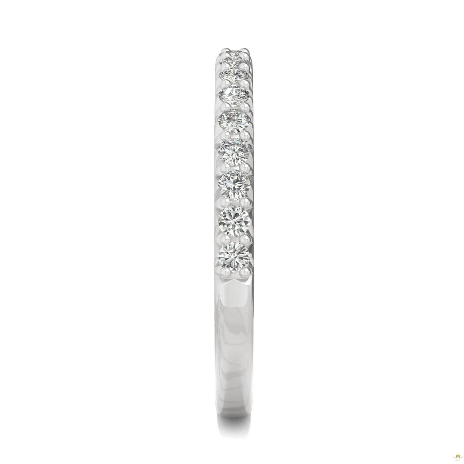0.34 CTW   Round Moissanite Stackable Ring in 14K White Gold