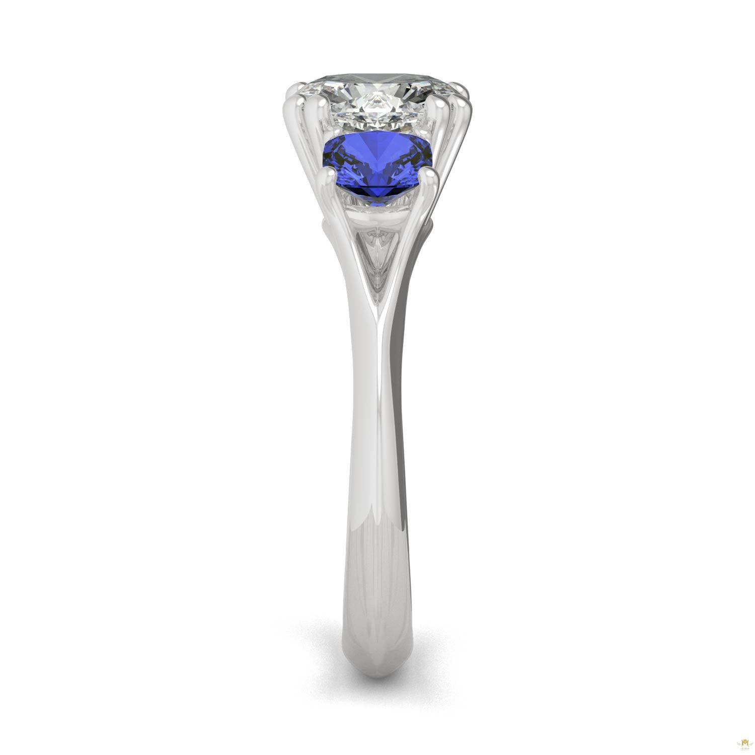 3.40 CTW   Cushion Moissanite Engagement Ring in 14K White Gold